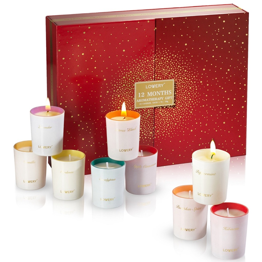 Lovery 12-Pc. Unique Scented 
Aromatherapy Soy Candles Gift Set